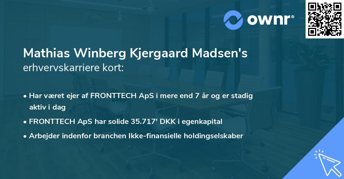 Mathias Winberg Kjergaard Madsen's erhvervskarriere kort