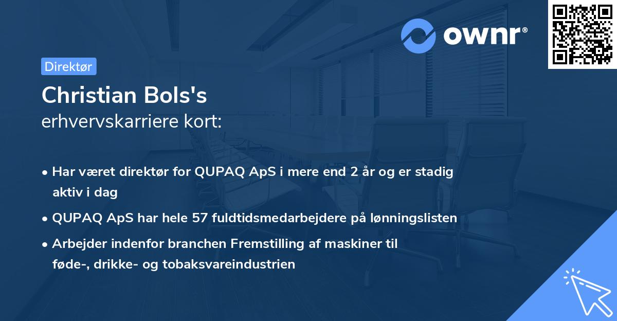 Christian Bols's erhvervskarriere kort