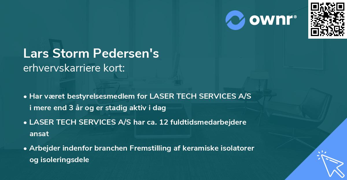 Lars Storm Pedersen's erhvervskarriere kort