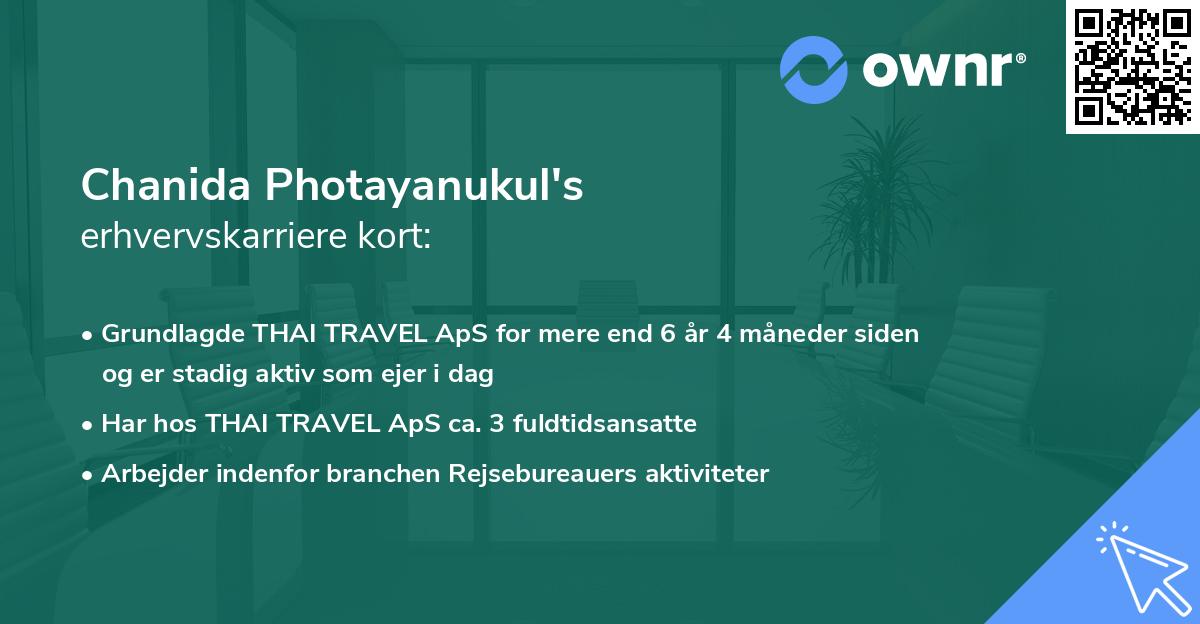Chanida Photayanukul's erhvervskarriere kort