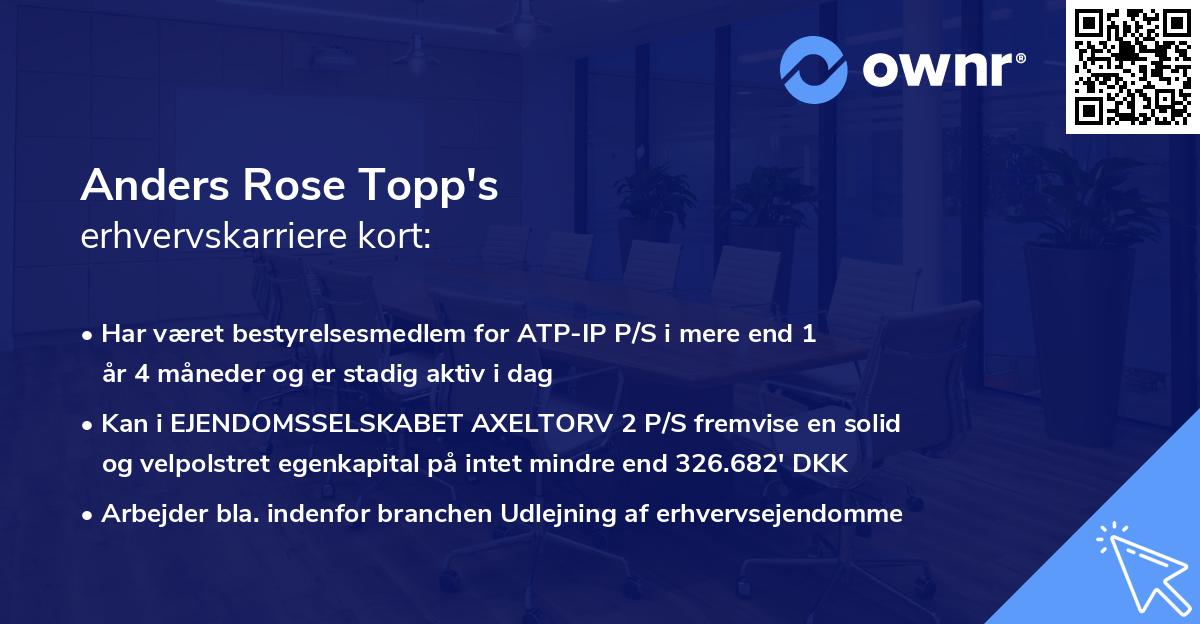 Anders Rose Topp's erhvervskarriere kort