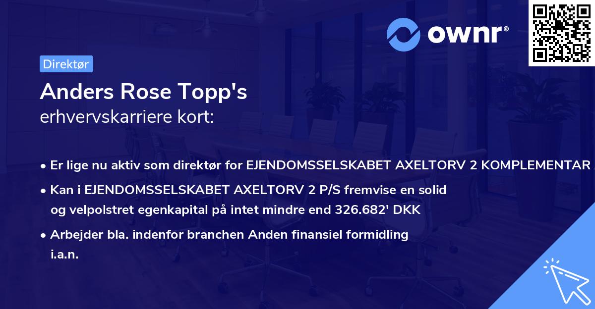 Anders Rose Topp's erhvervskarriere kort