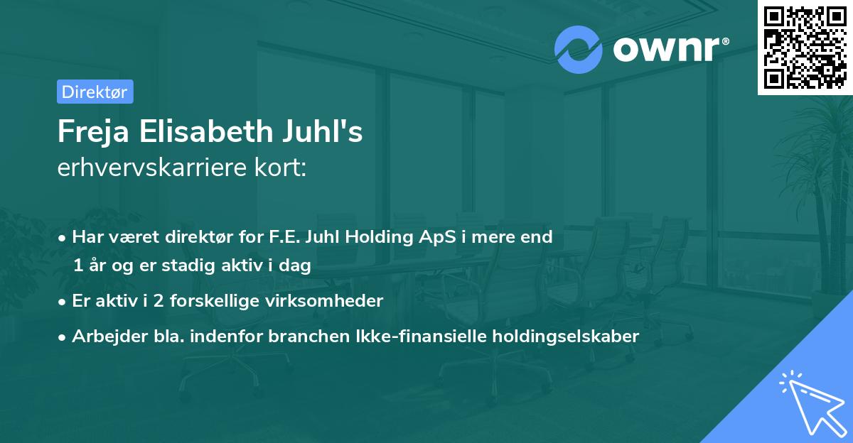 Freja Elisabeth Juhl's erhvervskarriere kort