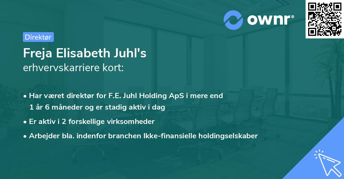 Freja Elisabeth Juhl's erhvervskarriere kort