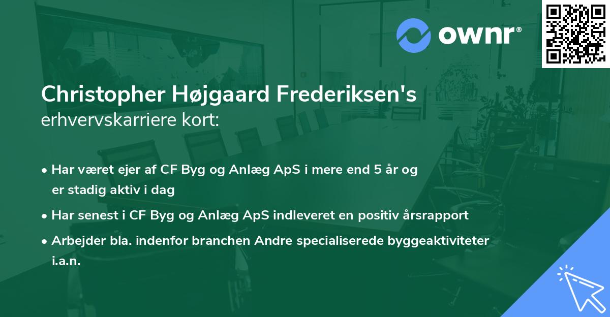 Christopher Højgaard Frederiksen's erhvervskarriere kort