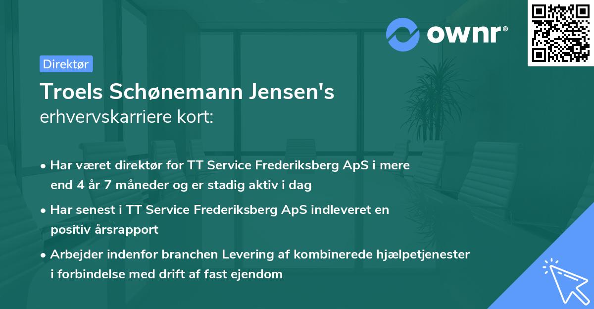 Troels Schønemann Jensen's erhvervskarriere kort