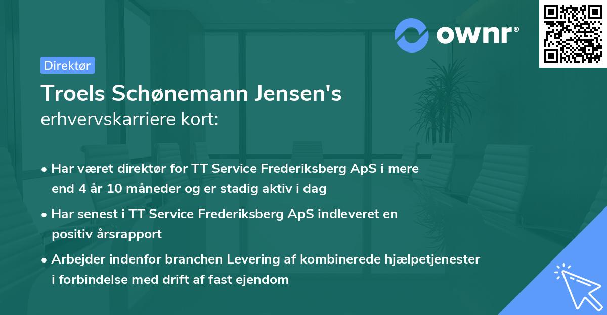 Troels Schønemann Jensen's erhvervskarriere kort