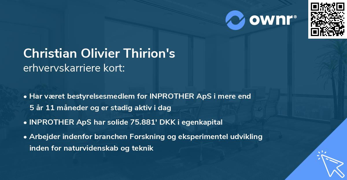 Christian Olivier Thirion's erhvervskarriere kort