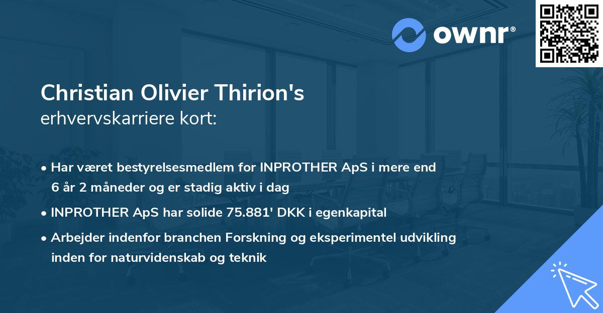 Christian Olivier Thirion's erhvervskarriere kort