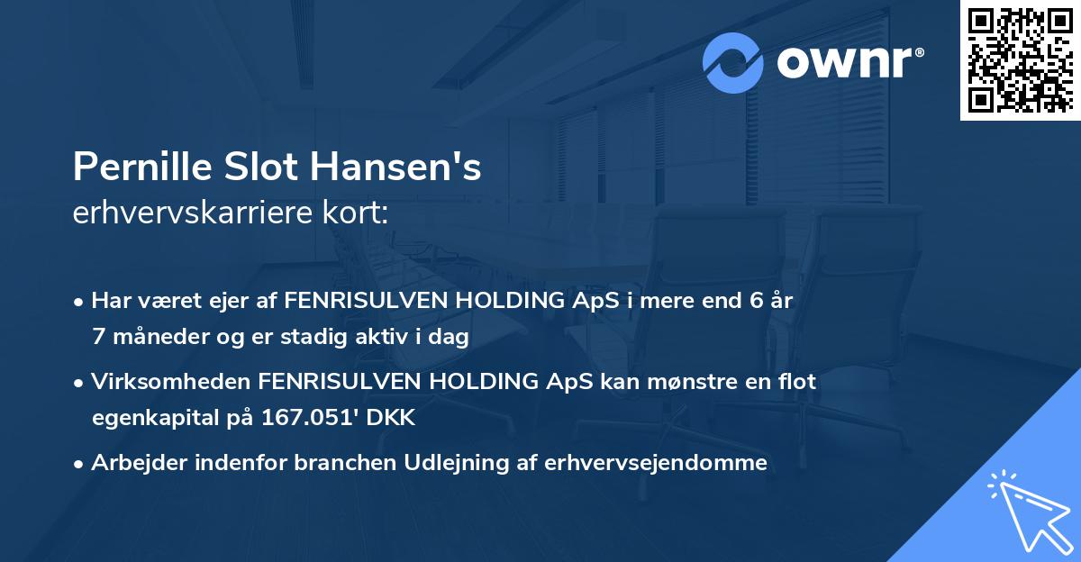 Pernille Slot Hansen's erhvervskarriere kort