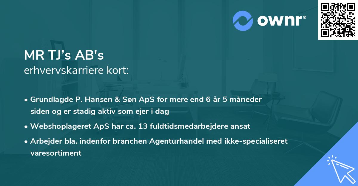 MR TJ’s AB's erhvervskarriere kort