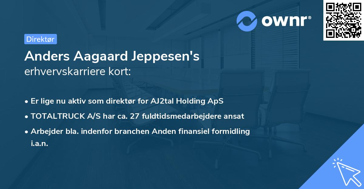 Anders Aagaard Jeppesen's erhvervskarriere kort