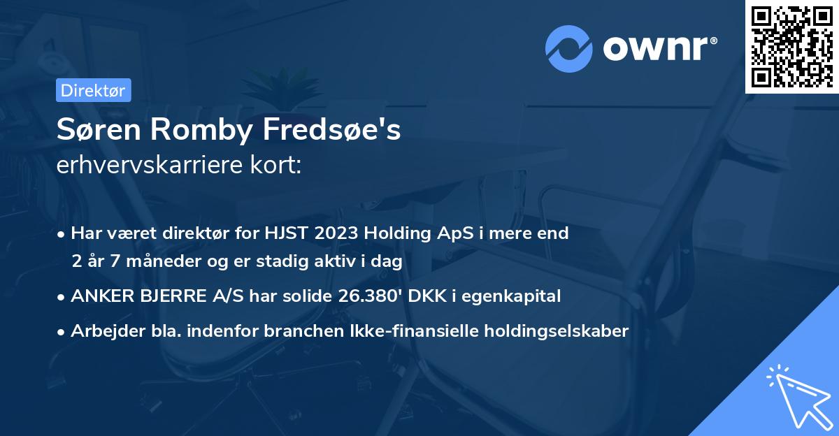 Søren Romby Fredsøe's erhvervskarriere kort
