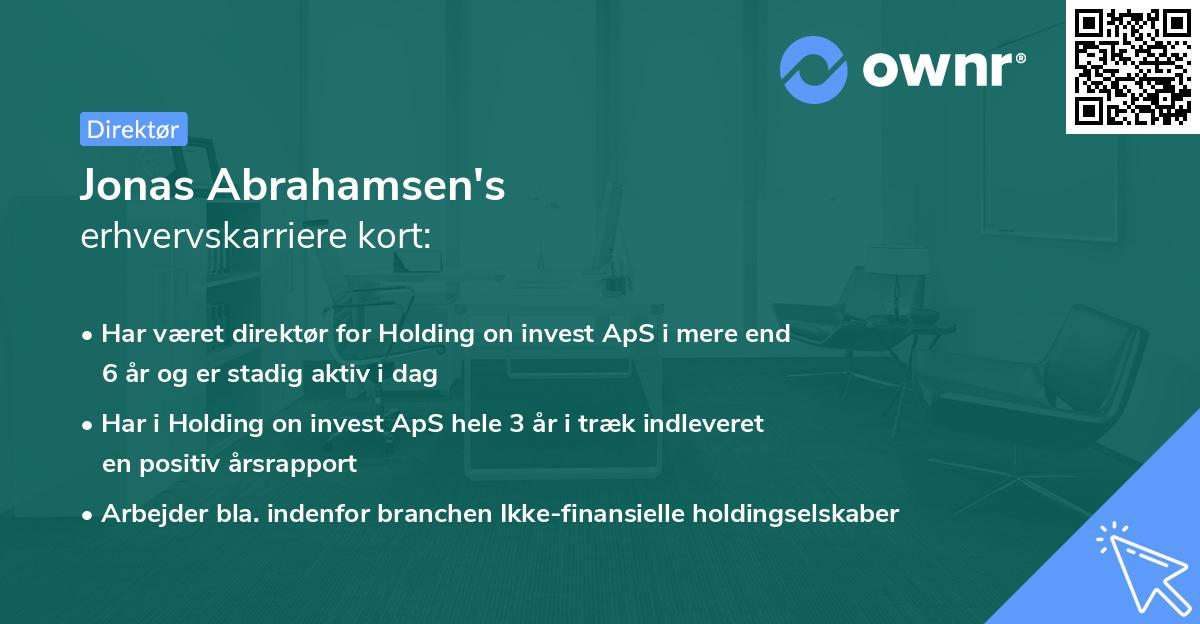 Jonas Abrahamsen's erhvervskarriere kort