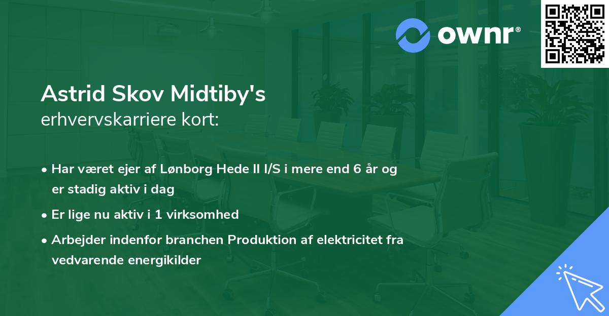 Astrid Skov Midtiby's erhvervskarriere kort