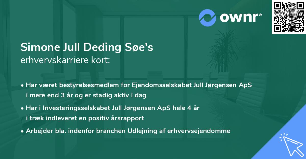 Simone Jull Deding Søe's erhvervskarriere kort