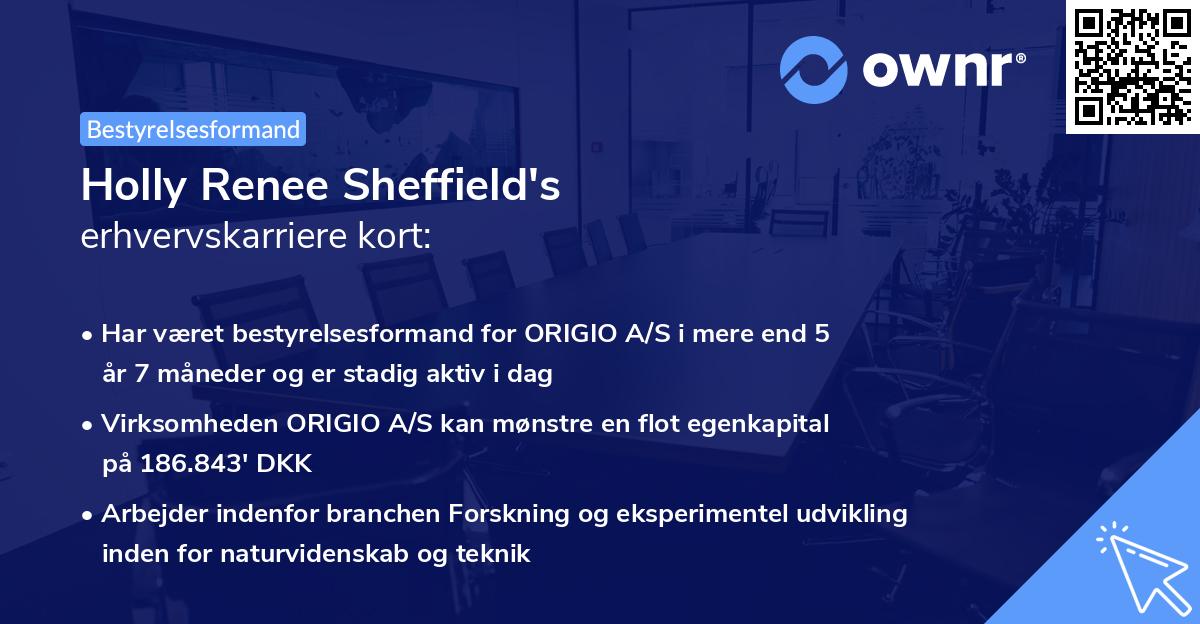 Holly Renee Sheffield's erhvervskarriere kort