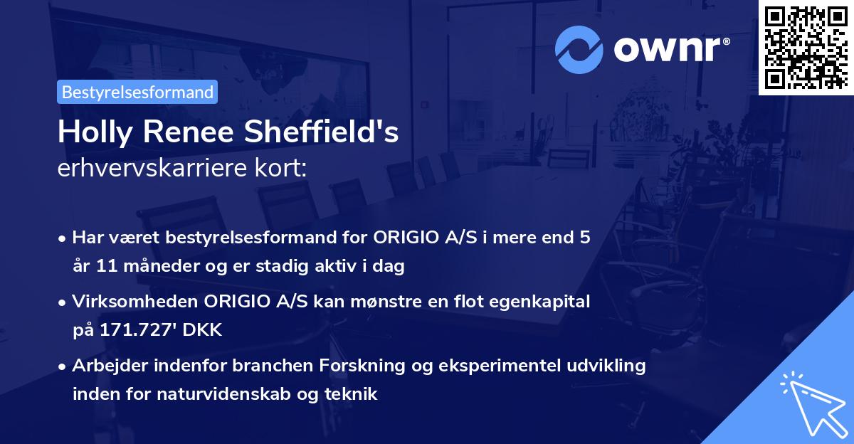 Holly Renee Sheffield's erhvervskarriere kort