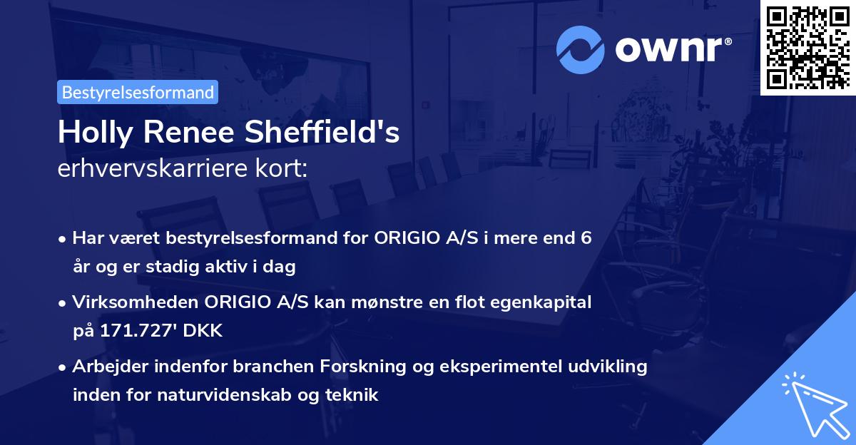 Holly Renee Sheffield's erhvervskarriere kort
