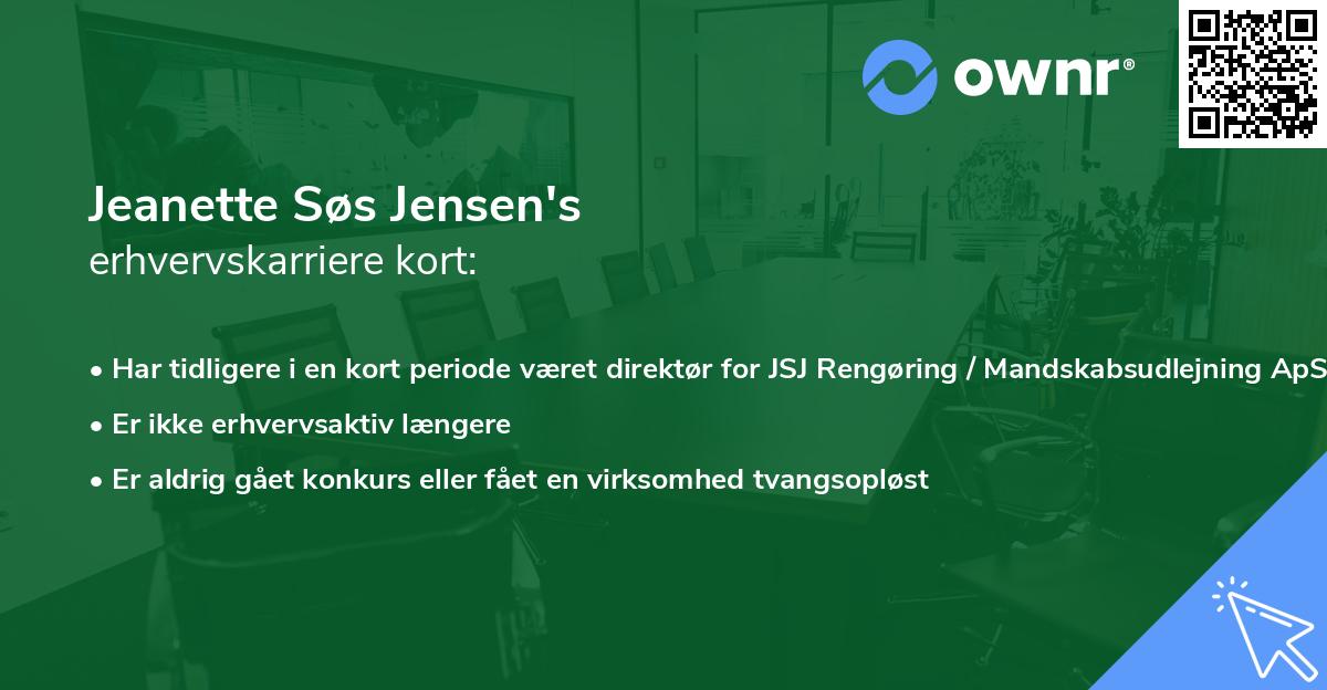 Jeanette Søs Jensen's erhvervskarriere kort