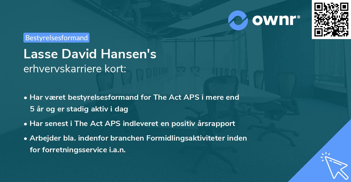 Lasse David Hansen's erhvervskarriere kort