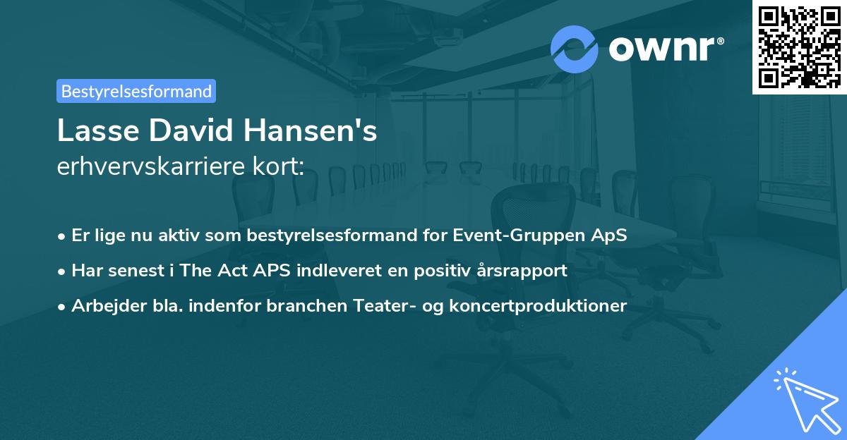 Lasse David Hansen's erhvervskarriere kort