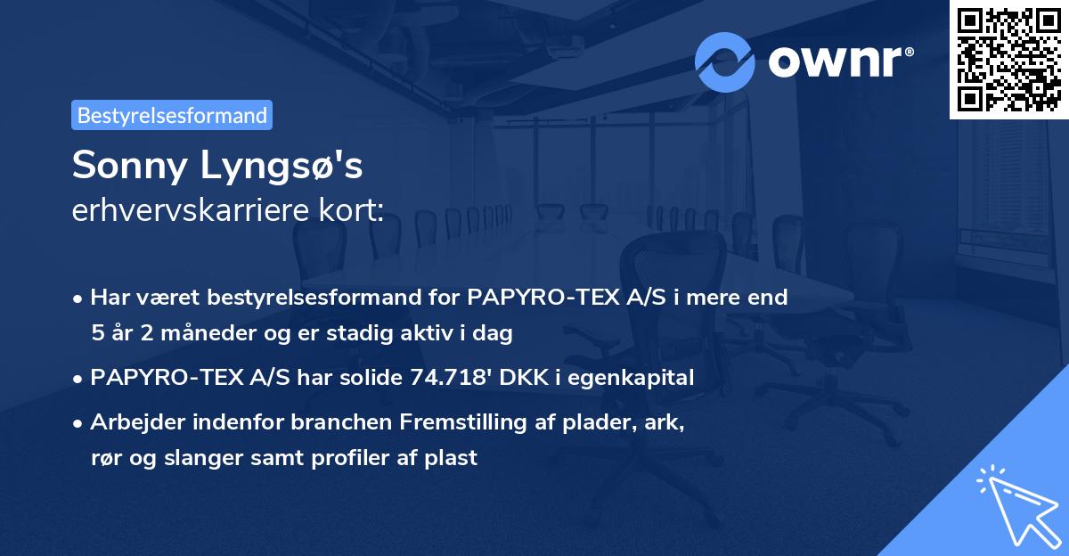Sonny Lyngsø's erhvervskarriere kort