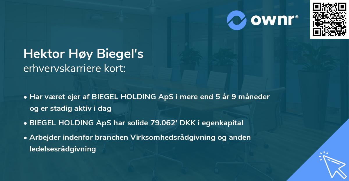 Hektor Høy Biegel's erhvervskarriere kort