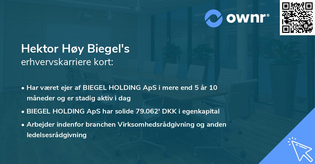 Hektor Høy Biegel's erhvervskarriere kort