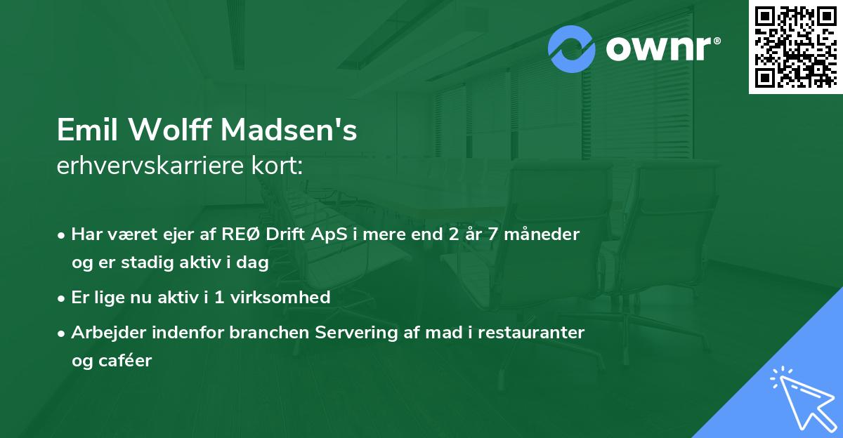Emil Wolff Madsen's erhvervskarriere kort