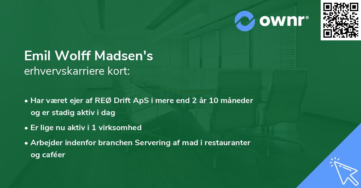 Emil Wolff Madsen's erhvervskarriere kort