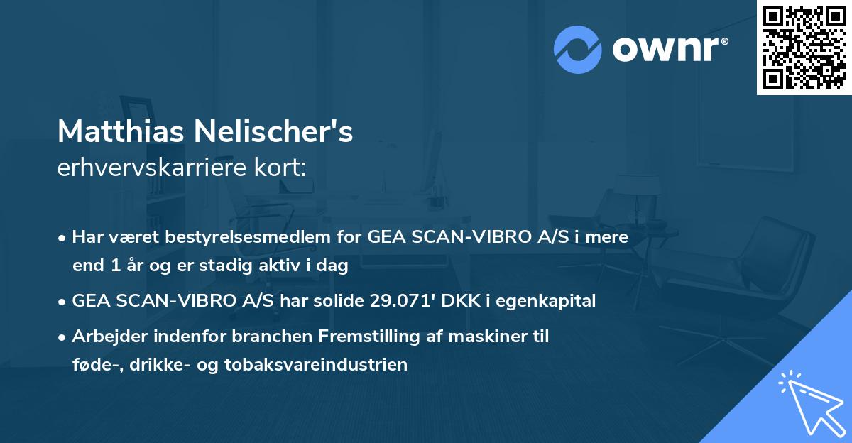 Matthias Nelischer's erhvervskarriere kort