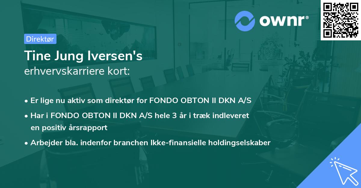 Tine Jung Iversen's erhvervskarriere kort