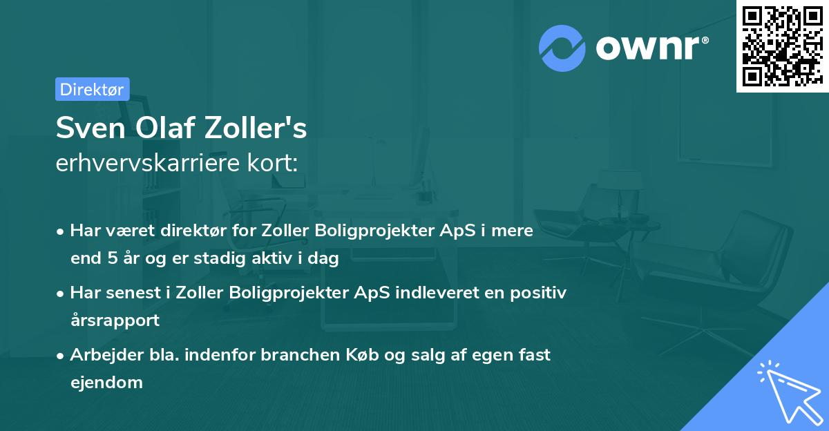 Sven Olaf Zoller's erhvervskarriere kort