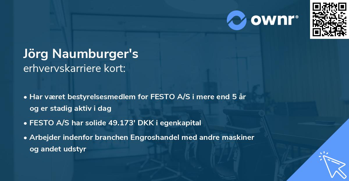 Jörg Naumburger's erhvervskarriere kort