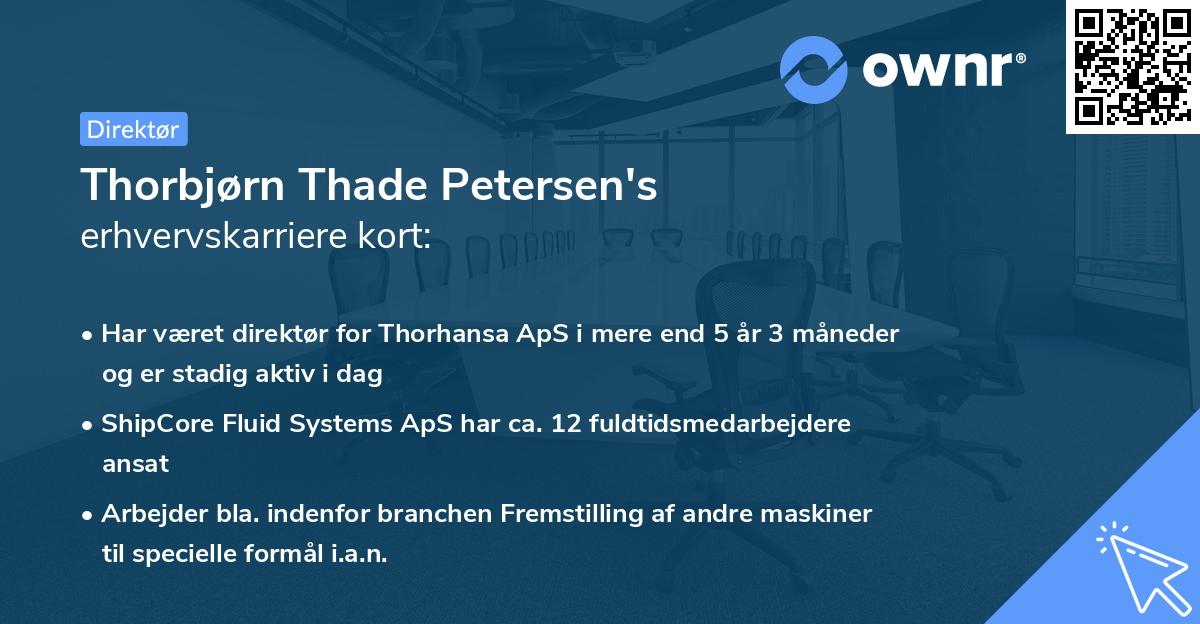 Thorbjørn Thade Petersen's erhvervskarriere kort