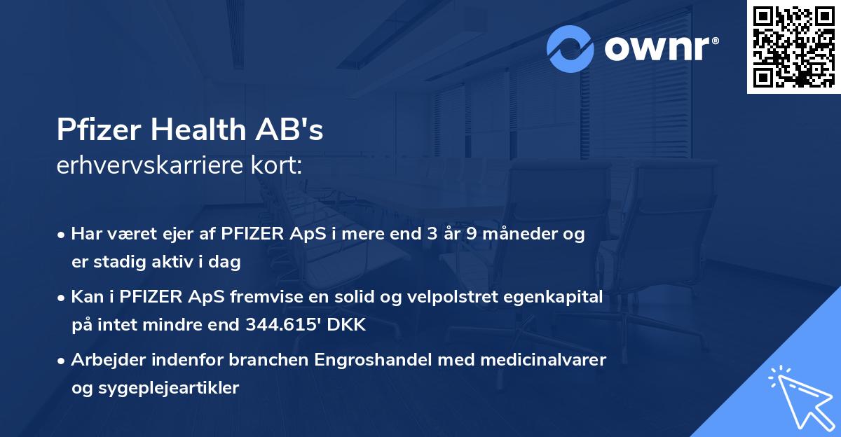 Pfizer Health AB's erhvervskarriere kort