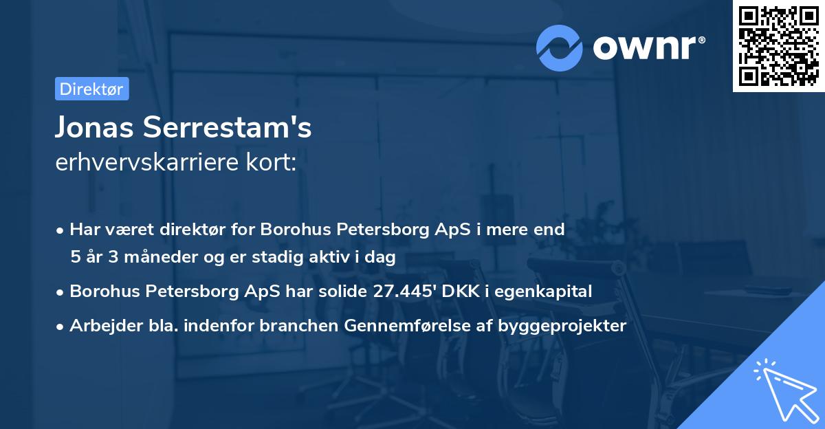 Jonas Serrestam's erhvervskarriere kort