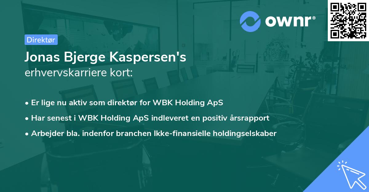 Jonas Bjerge Kaspersen's erhvervskarriere kort