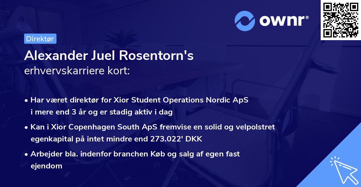 Alexander Juel Rosentorn's erhvervskarriere kort