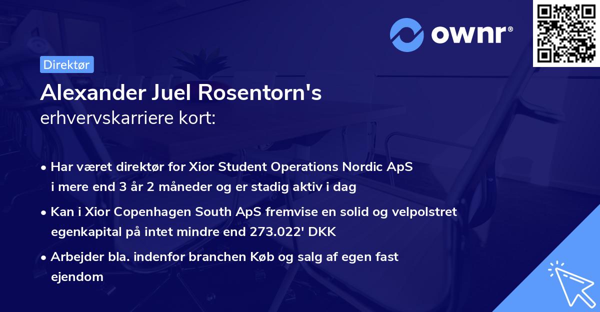 Alexander Juel Rosentorn's erhvervskarriere kort