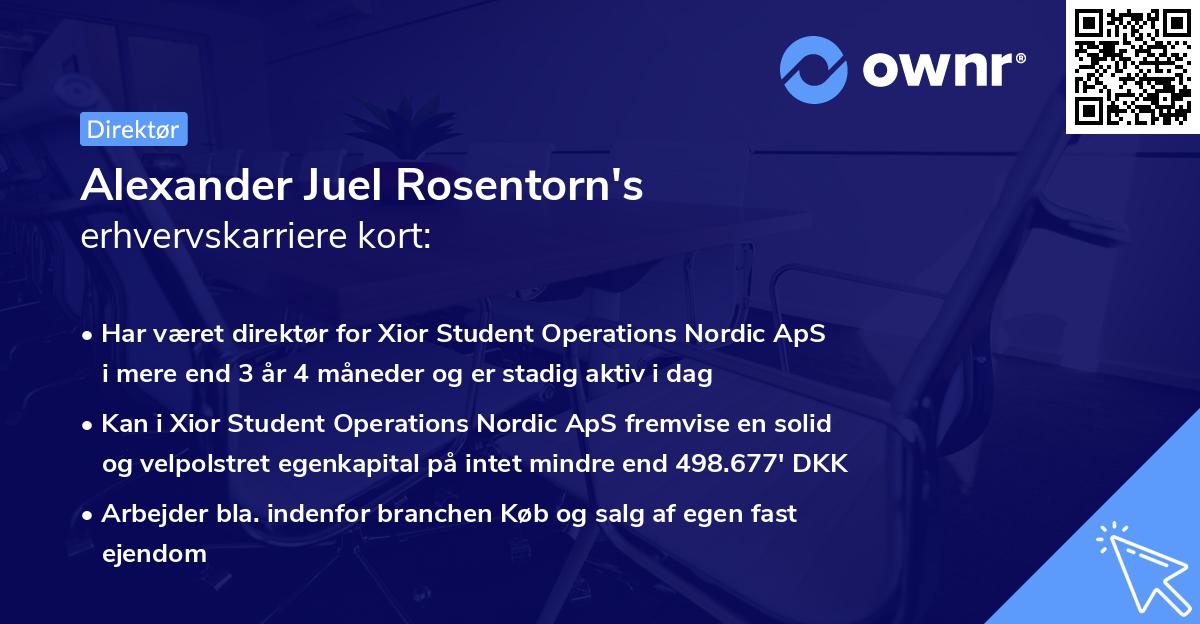 Alexander Juel Rosentorn's erhvervskarriere kort