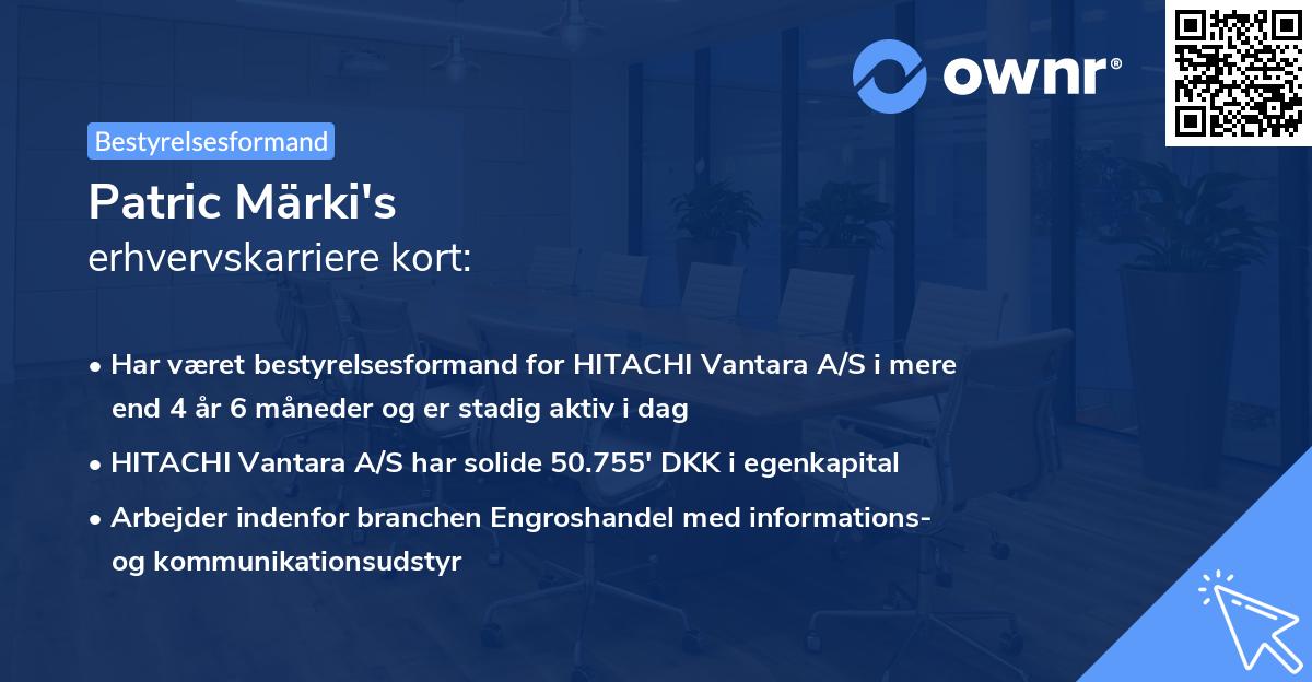 Patric Märki's erhvervskarriere kort