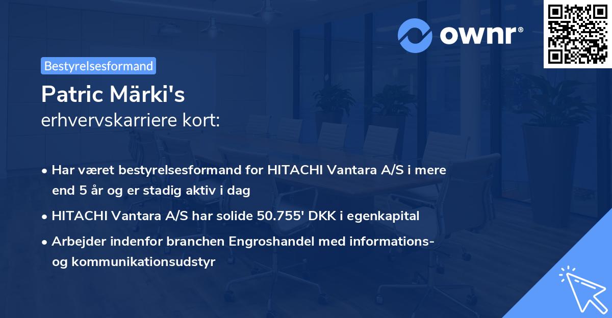 Patric Märki's erhvervskarriere kort