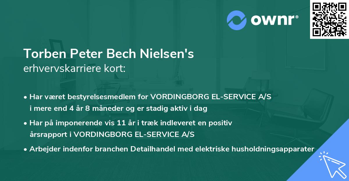 Torben Peter Bech Nielsen's erhvervskarriere kort