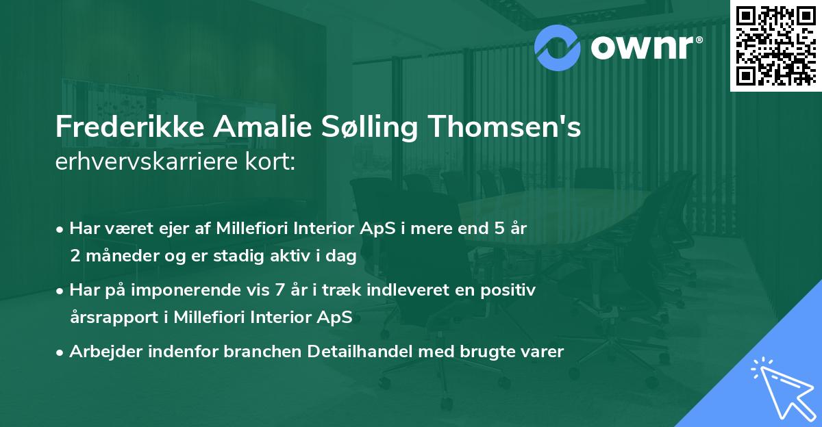 Frederikke Amalie Sølling Thomsen's erhvervskarriere kort