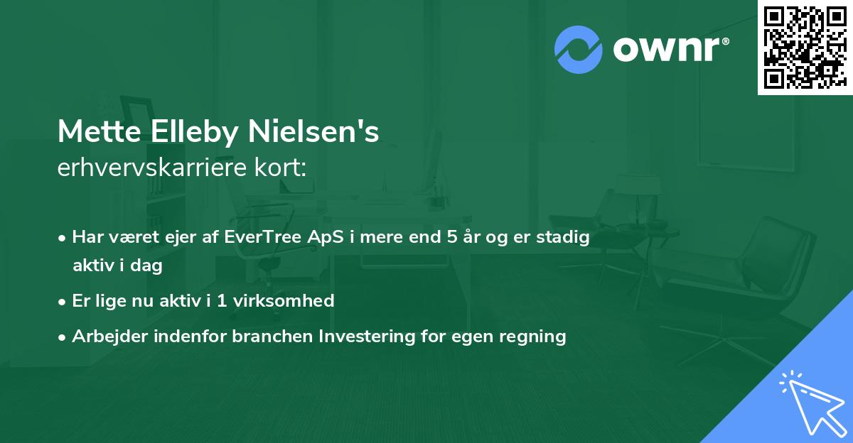 Mette Elleby Nielsen's erhvervskarriere kort