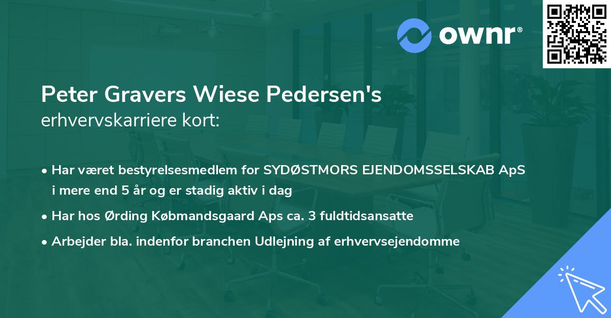 Peter Gravers Wiese Pedersen's erhvervskarriere kort