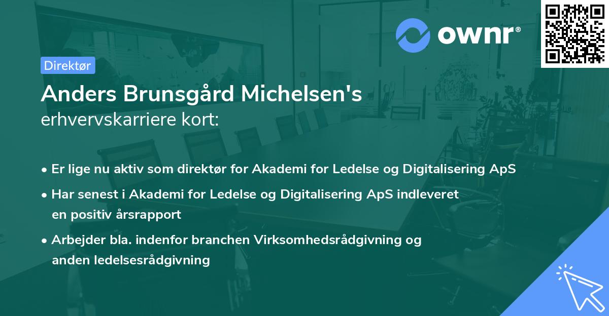 Anders Brunsgård Michelsen's erhvervskarriere kort