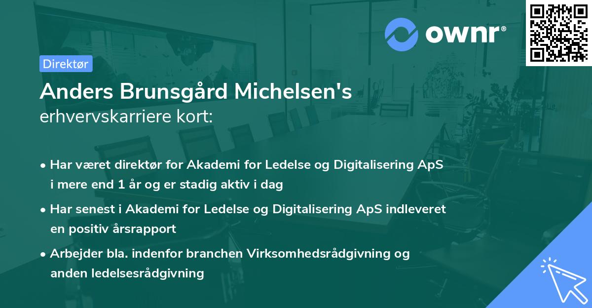 Anders Brunsgård Michelsen's erhvervskarriere kort